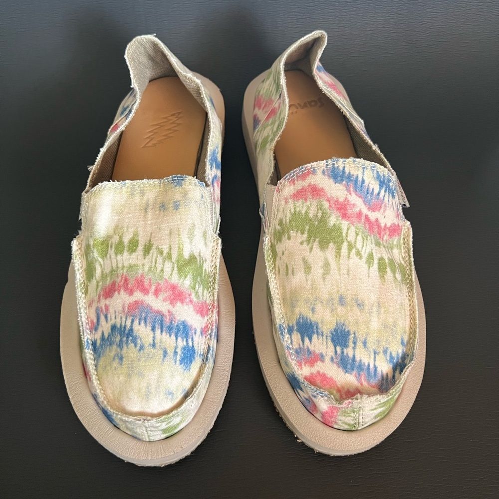Sanuk Women's Donna ST X Grateful Dead Shoes Tie-Dye Print Size 8 - Picture 2 of 10